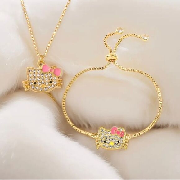 Hello Kitty Necklace and Bracelet Set - Picture 1 of 4